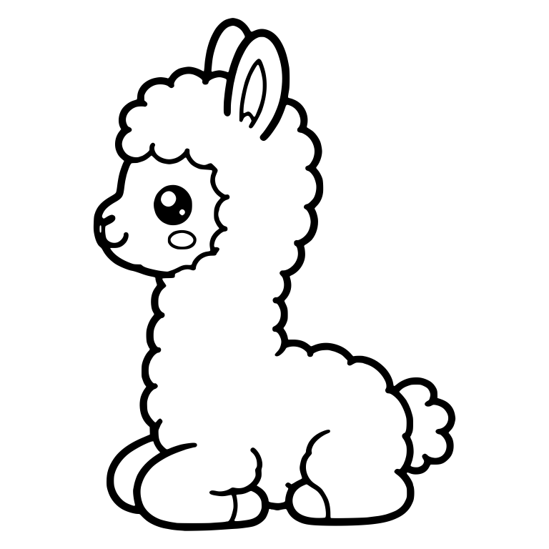 Sitting Llama Side View With Blushing Cheek — free animal SVG cut file