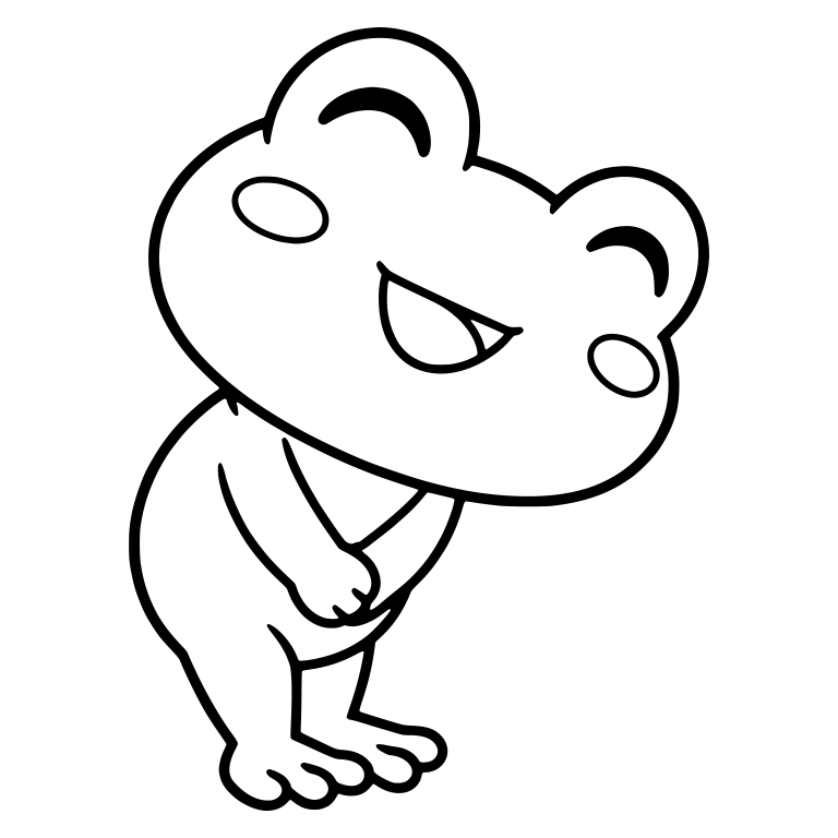 Giggling Frog Bending Forward With Open Mouth Laugh — free animal SVG cut file