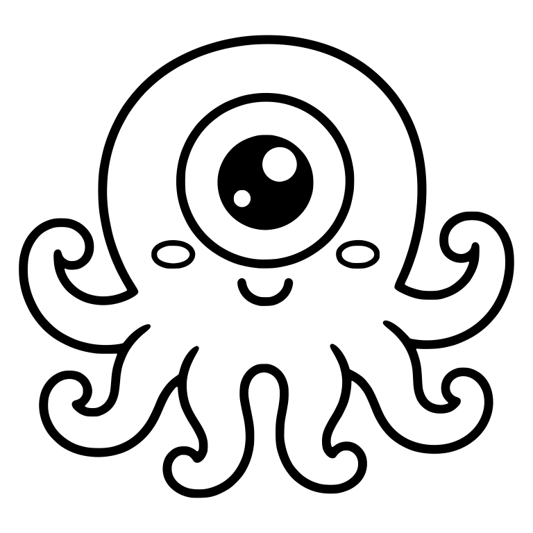 One-Eyed Tentacle Monster With Blushing Cheeks — free fantasy-creature SVG cut file