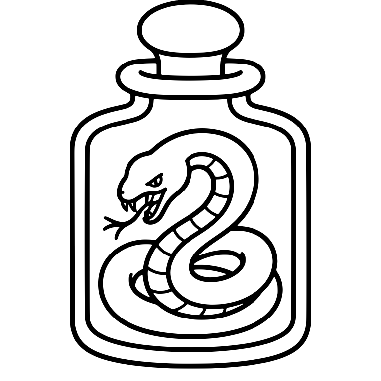 Glass Jar with Coiled Snake and Round Stopper — free objects SVG cut file