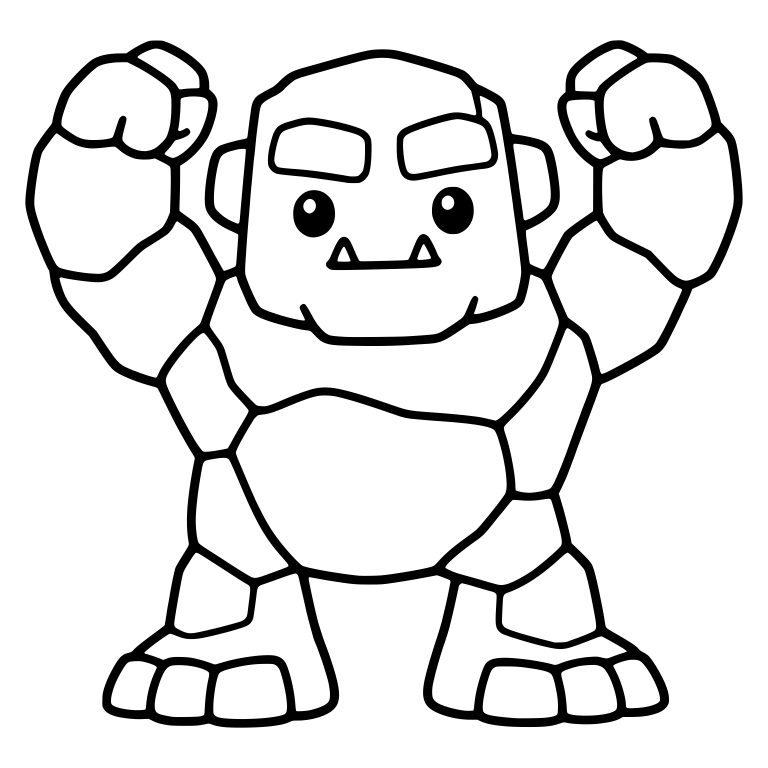 Angry Stone Golem Flexing Both Fists — free fantasy-creature SVG cut file