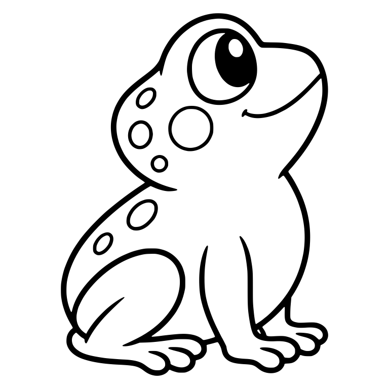 Sitting Frog in Side Profile With Spotted Head and Back — free animal SVG cut file