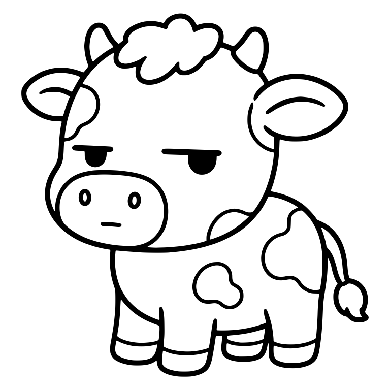 Unimpressed Calf Standing in Three-Quarter View — free animal SVG cut file