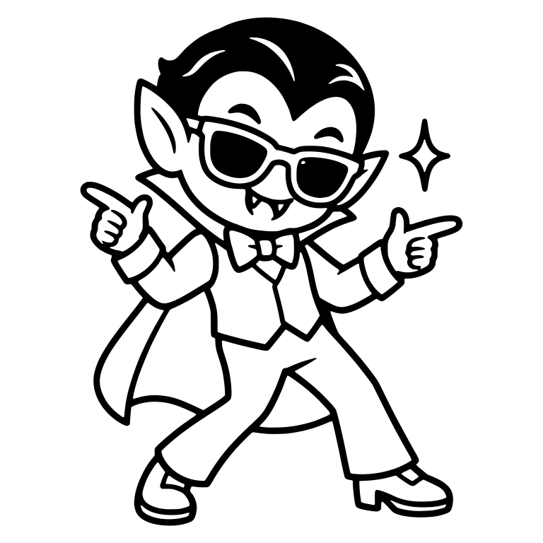 Cool Vampire In Sunglasses Pointing Both Ways — free fantasy-creature SVG cut file