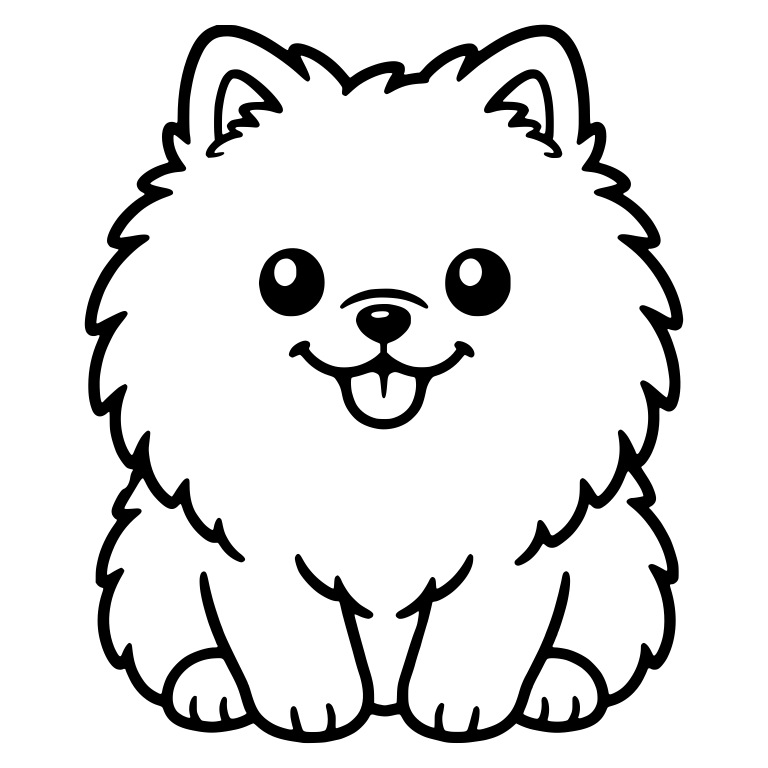Chubby Sitting Pomeranian With Big Round Eyes — free animal SVG cut file