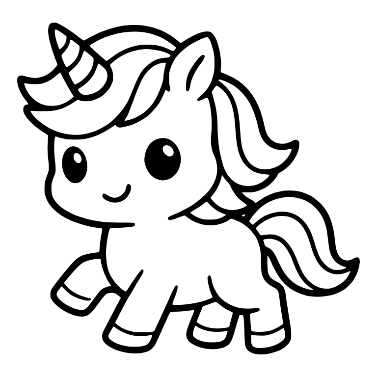Baby Unicorn Trotting With Flowing Mane and Tail — free fantasy-creature SVG cut file