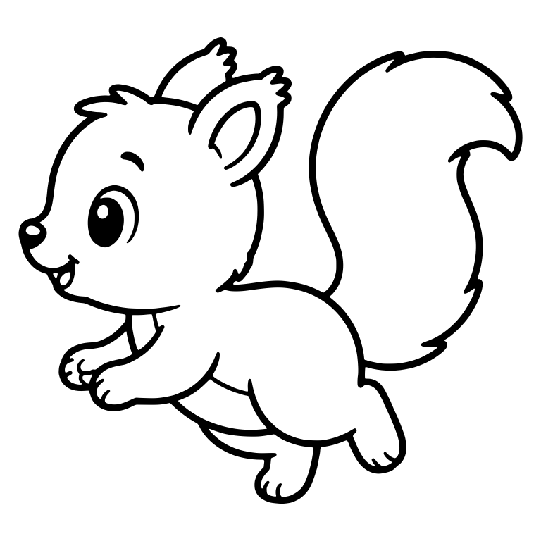 Leaping Squirrel in Side View With Raised Tail — free animal SVG cut file
