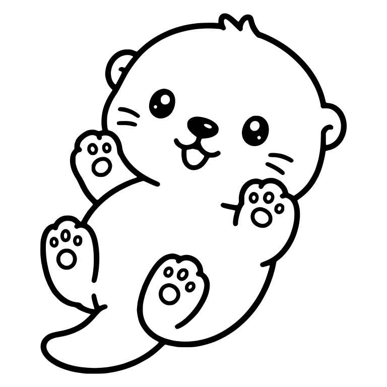 Playful Otter on Back With All Four Paws Up — free animal SVG cut file