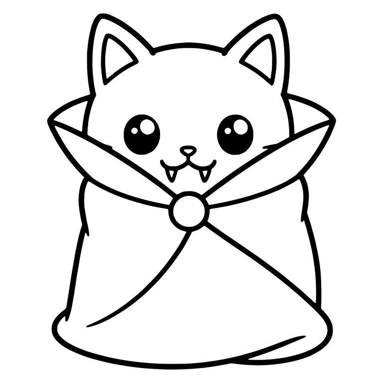Cat Wrapped in Vampire Cape With Tall Collar — free animal SVG cut file