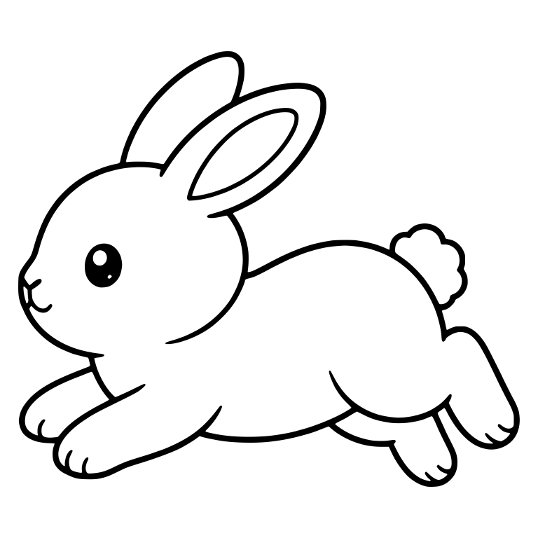 Leaping Bunny in Side View With Fluffy Tail — free animal SVG cut file