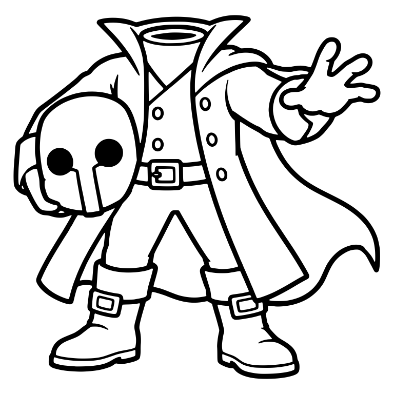 Headless Horseman Reaching Out with Helmet Under Arm — free characters SVG cut file