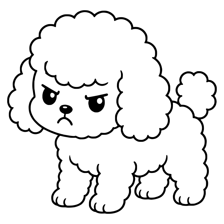 Angry Toy Poodle Puppy Standing in Three-Quarter View — free animal SVG cut file