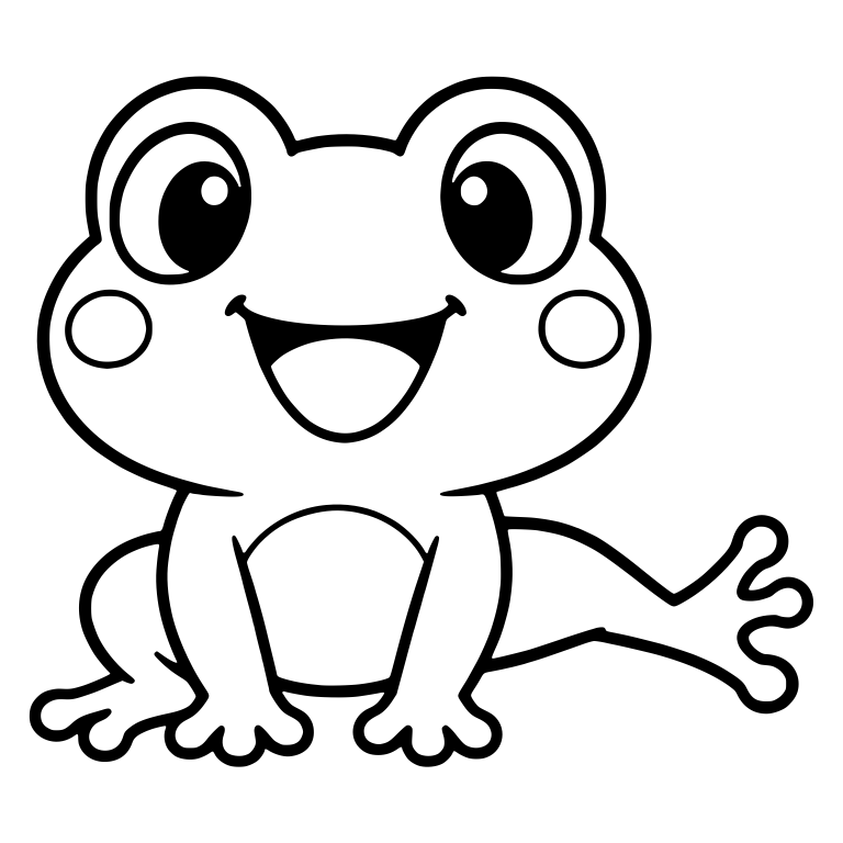 Chibi Frog Stretching One Hind Leg Out to the Side — free animal SVG cut file