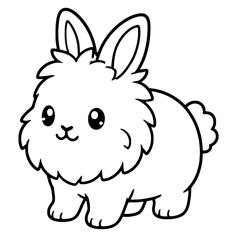 Lionhead Bunny Standing On Four Paws — free animal SVG cut file