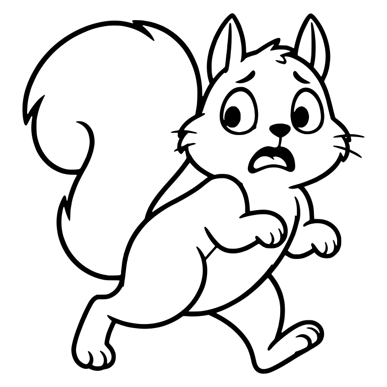 Startled Squirrel Mid-Stride with Whiskers and Raised Paws — free animal SVG cut file