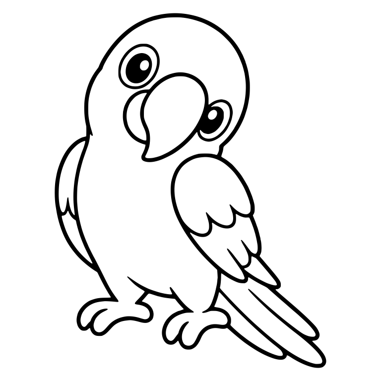 Macaw Parrot With Big Beak and Head Tilted Forward — free animal SVG cut file