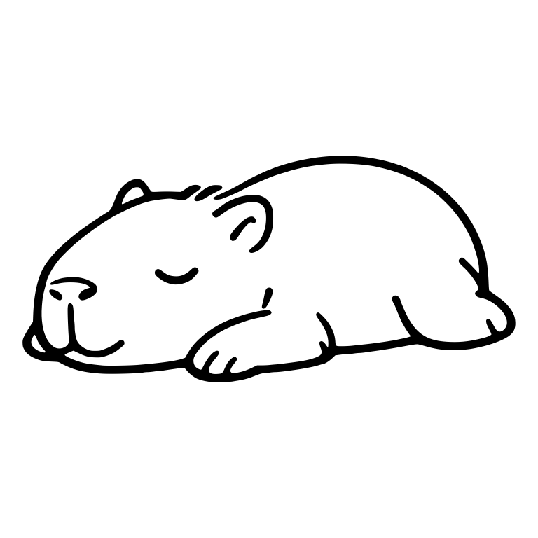 Capybara Napping Stretched Out Flat — free animal SVG cut file