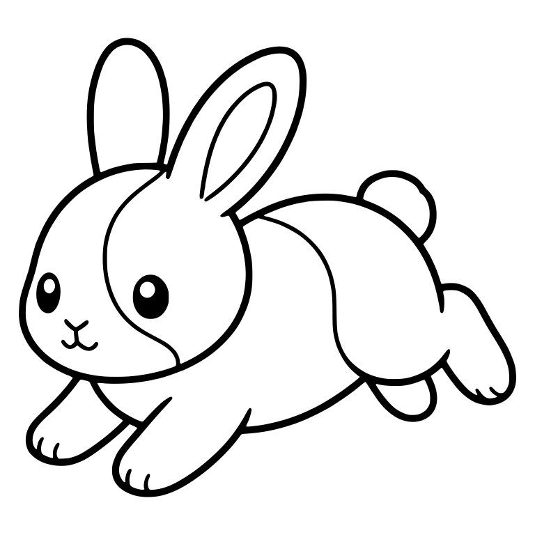 Kawaii Dutch Bunny Leaping With Face Blaze And Body Band — free animal SVG cut file