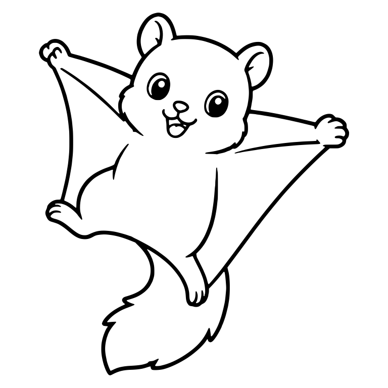 Flying Squirrel With Round Ears And Open Smile — free animal SVG cut file