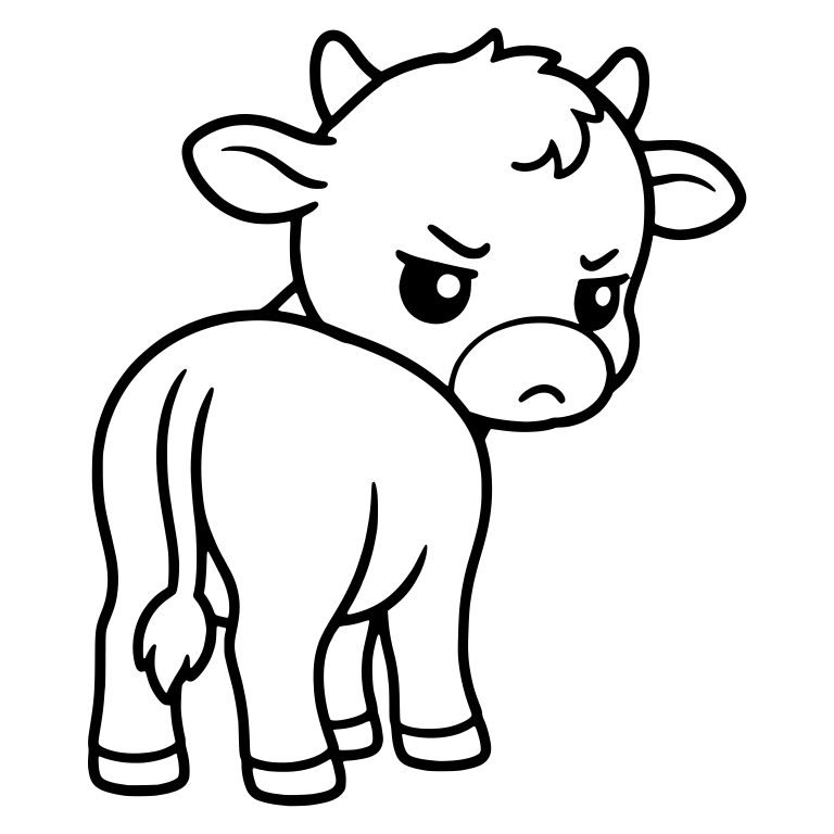 Grumpy Cow Looking Back Over Its Shoulder — free animal SVG cut file