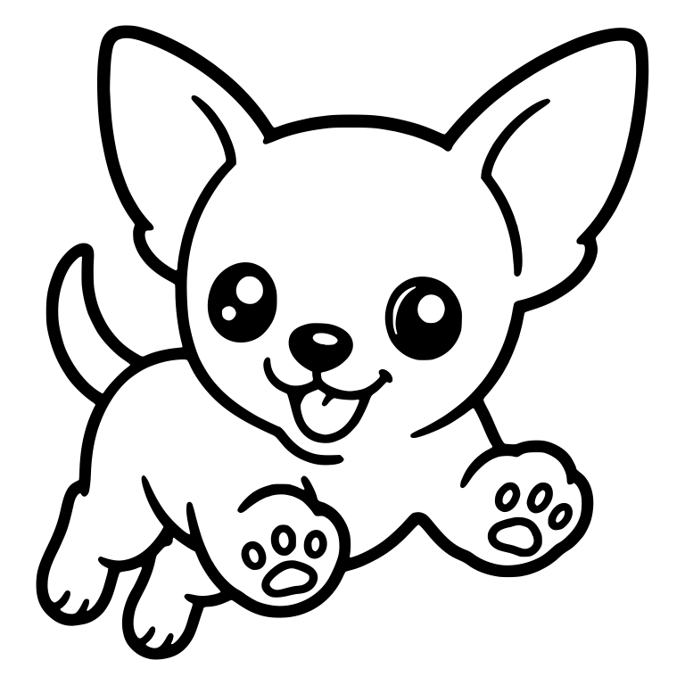 Chihuahua Puppy Jumping With Paw Pad Soles Showing — free animal SVG cut file