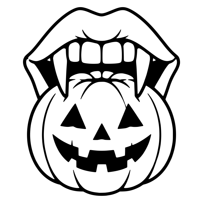 Vampire Mouth With Giant Jack-O'-Lantern Tongue — free fantasy-creature SVG cut file