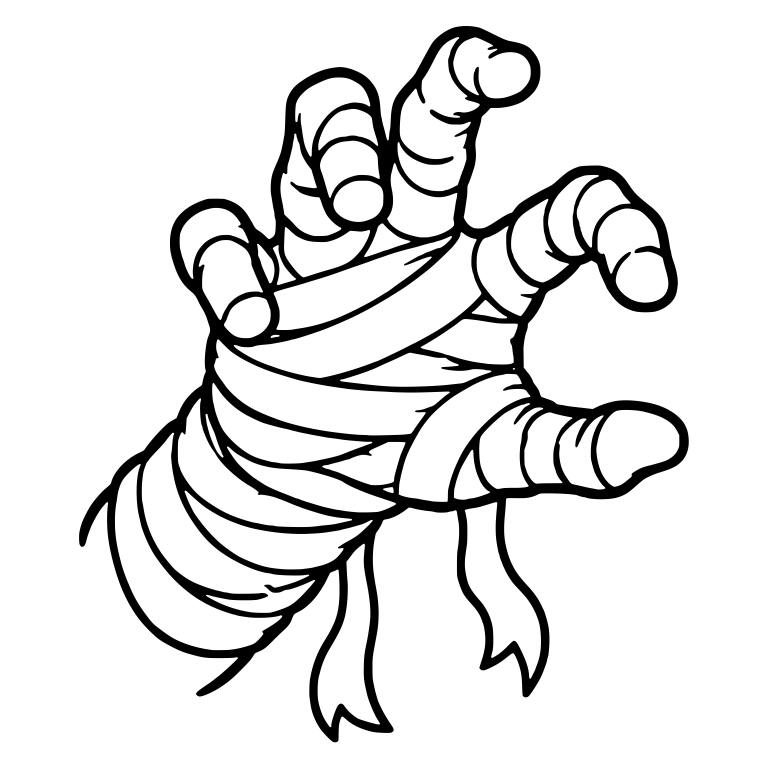Mummy Hand Clawing Upward With Fat Wrapped Fingers — free fantasy-creature SVG cut file