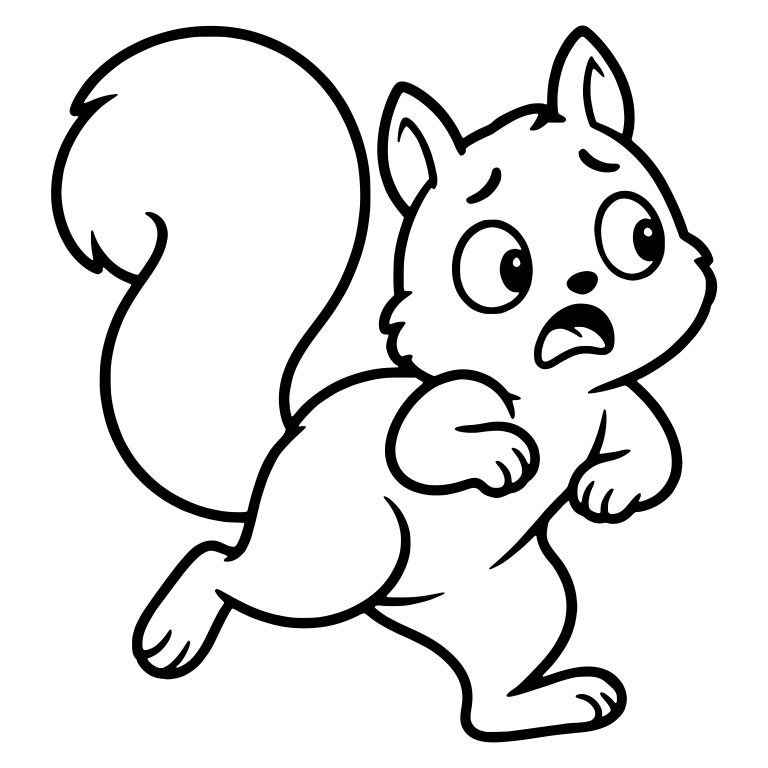 Frightened Squirrel Dashing with Paws Tucked Forward — free animal SVG cut file