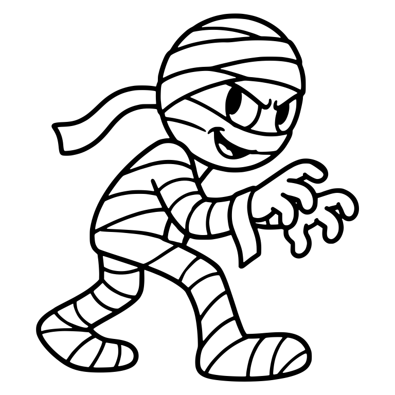 Retro Mummy Creeping With Clawed Hands and Trailing Bandage — free fantasy-creature SVG cut file