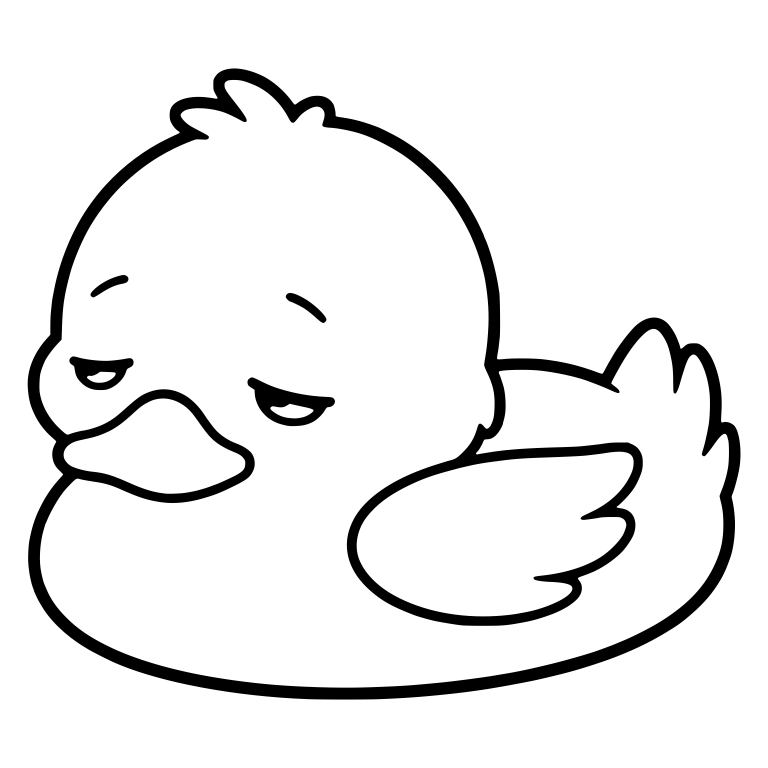 Drowsy Duckling Resting Low in Side View — free animal SVG cut file