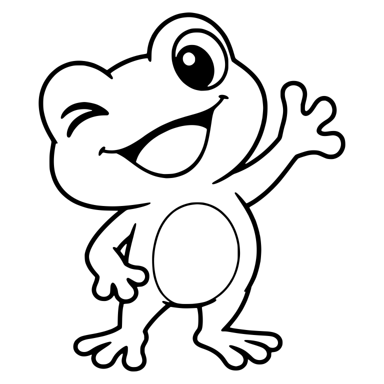 Winking Chibi Frog Waving with Hand on Hip — free animal SVG cut file