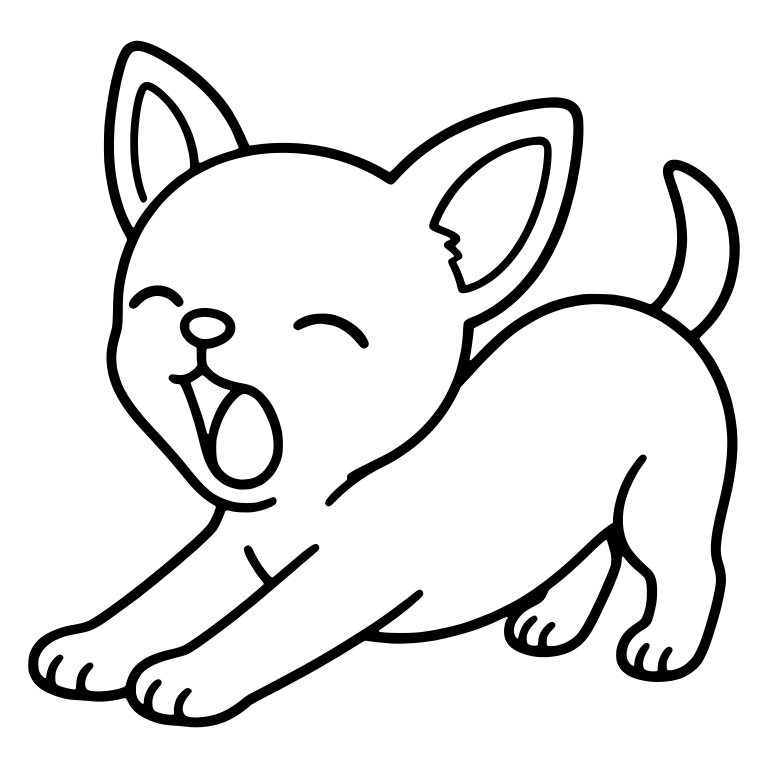 Yawning Chihuahua Puppy Stretching With Rear Up — free animal SVG cut file