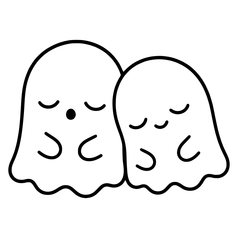 Two Sleepy Ghosts Leaning Together — free fantasy-creature SVG cut file