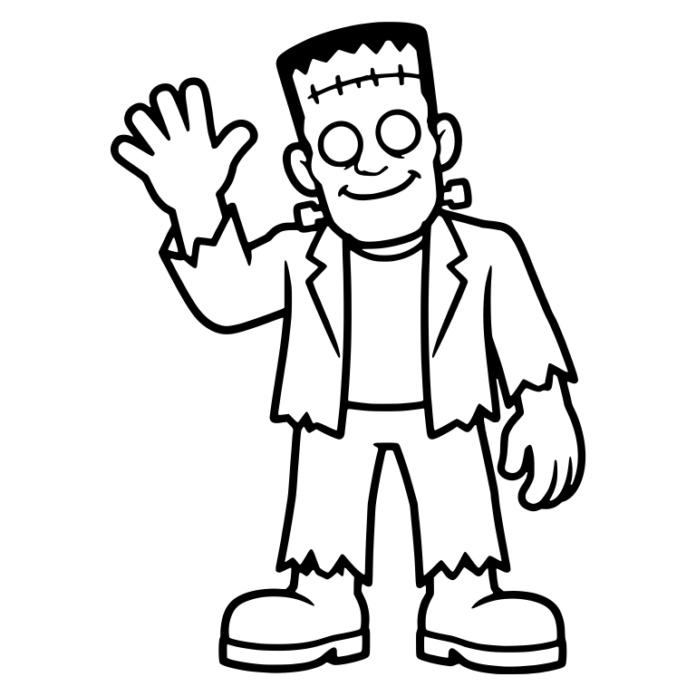 Waving Frankenstein Monster in Torn Jacket — free fantasy-creature SVG cut file