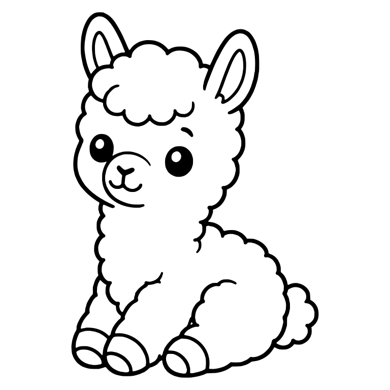 Seated Llama With Head Turned Sideways — free animal SVG cut file