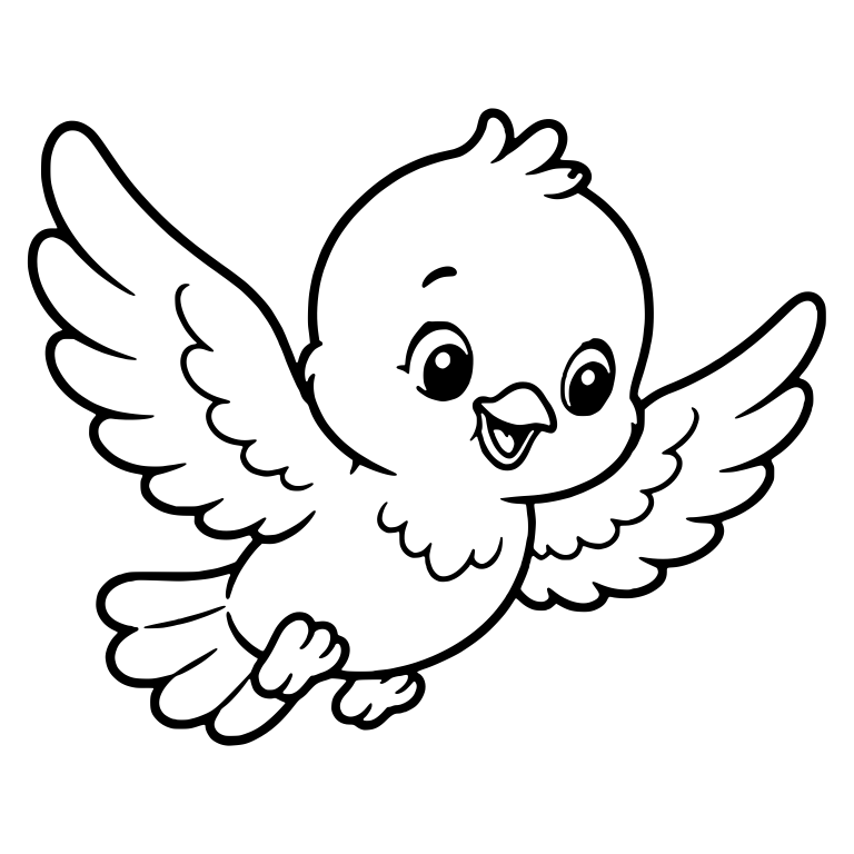 Flying Baby Dove With Open Beak and Head Tuft — free animal SVG cut file