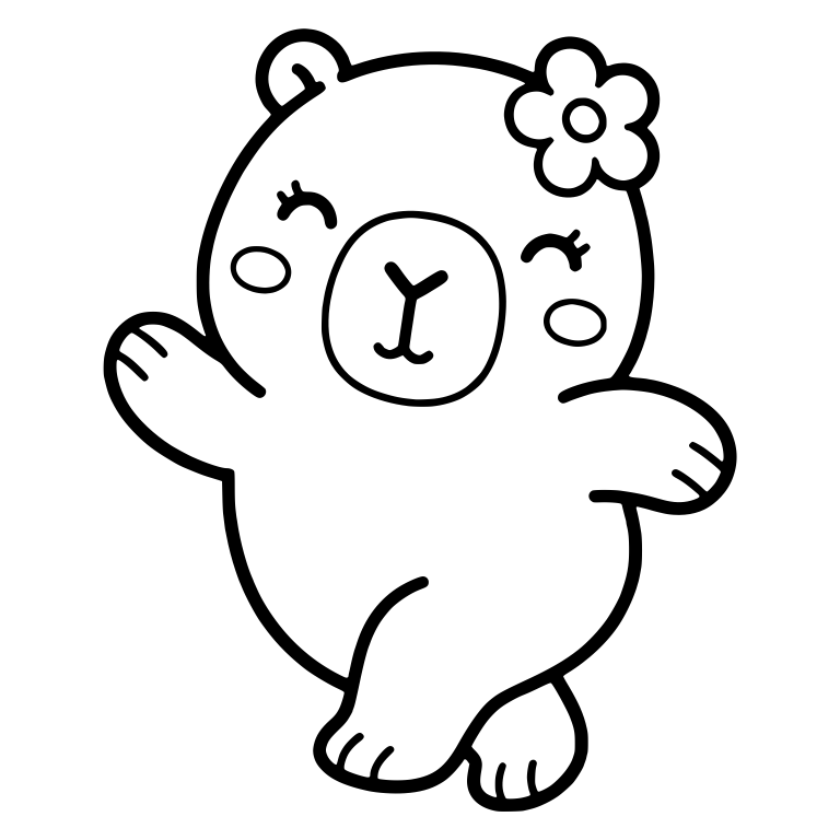 Dancing Capybara With Flower on Its Head — free animal SVG cut file