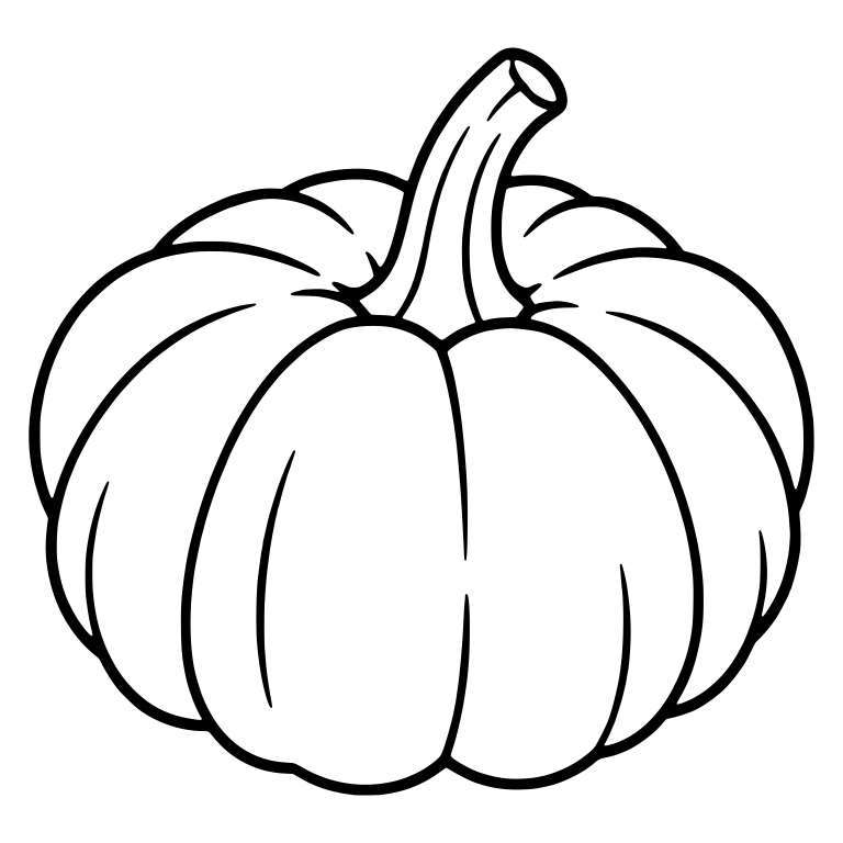 Squat Ribbed Pumpkin With Tall Curved Stem — free floral SVG cut file