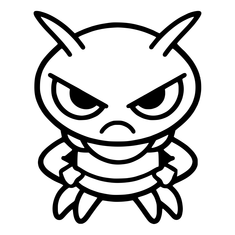 Grumpy Insect Alien With Pointed Antennae and Claws — free fantasy-creature SVG cut file