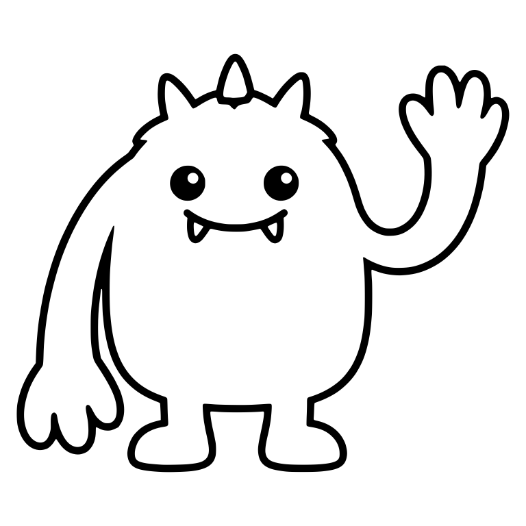 Long-Armed Monster Waving With Spiky Horns and Fangs — free fantasy-creature SVG cut file