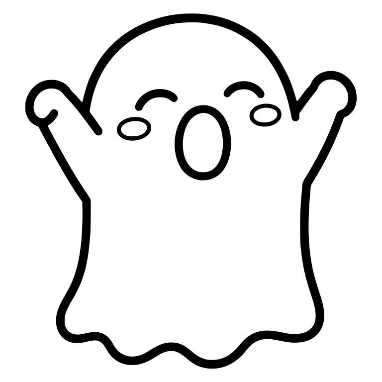 Yawning Ghost Stretching With Raised Fists and Blush — free fantasy-creature SVG cut file