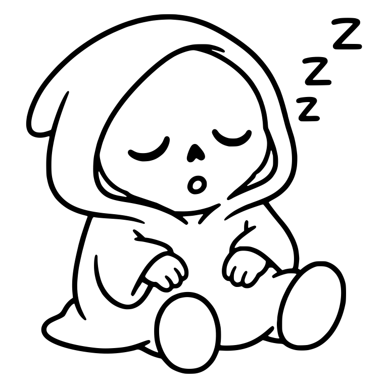 Sleepy Grim Reaper Sitting With Zzz — free characters SVG cut file