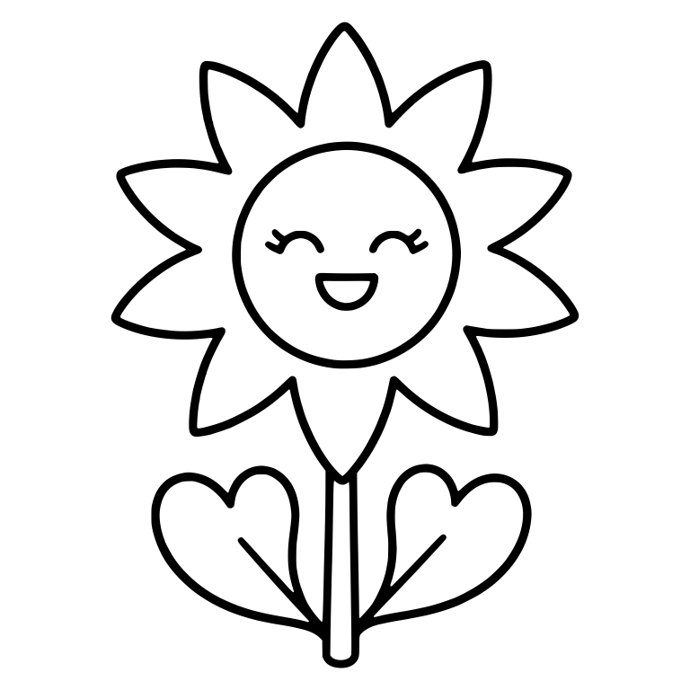 Pointed Petal Flower With Heart Shaped Leaves — free floral SVG cut file