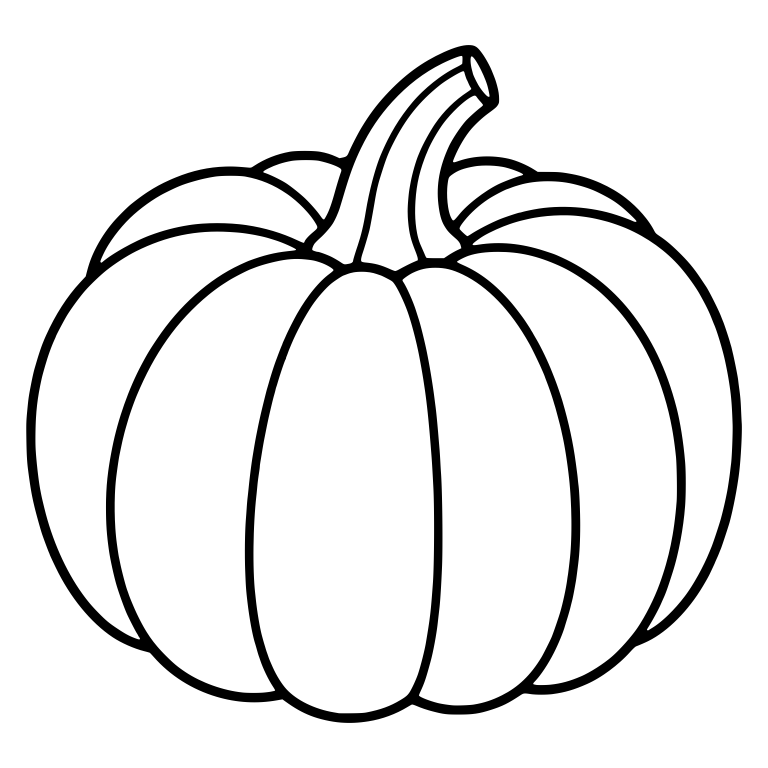 Round Pumpkin With Curved Stem and Seven Ribs — free floral SVG cut file