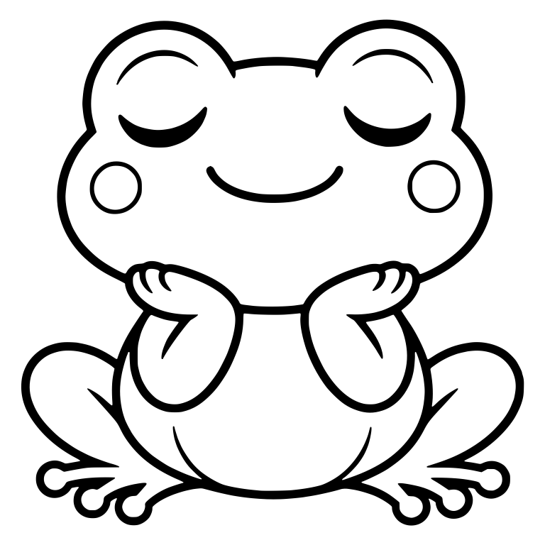 Sleeping Chibi Frog with Round Cheeks and Folded Hands — free animal SVG cut file