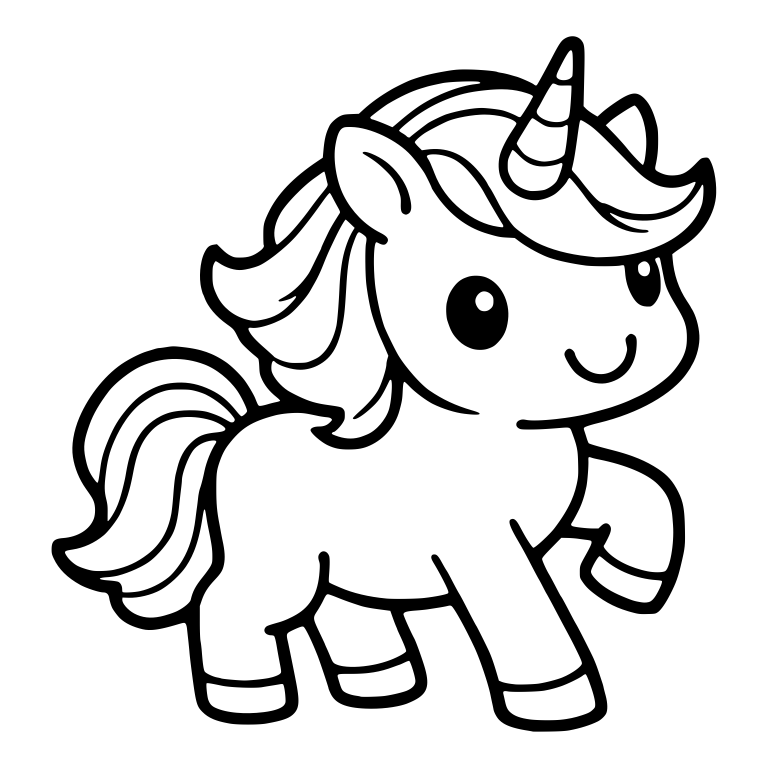Prancing Unicorn Facing Right with Raised Hoof — free fantasy-creature SVG cut file