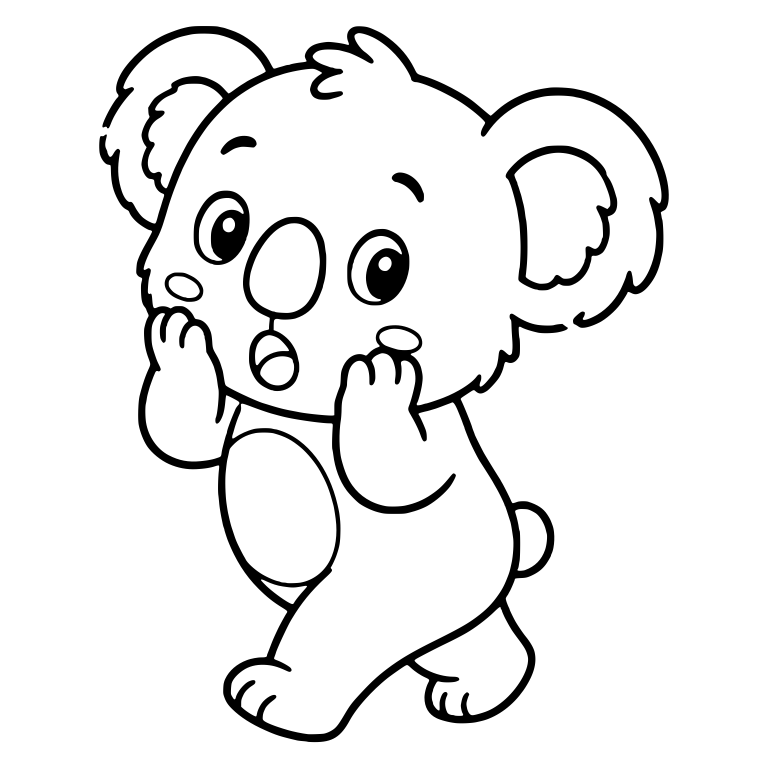 Surprised Koala Walking With Hands On Cheeks — free animal SVG cut file