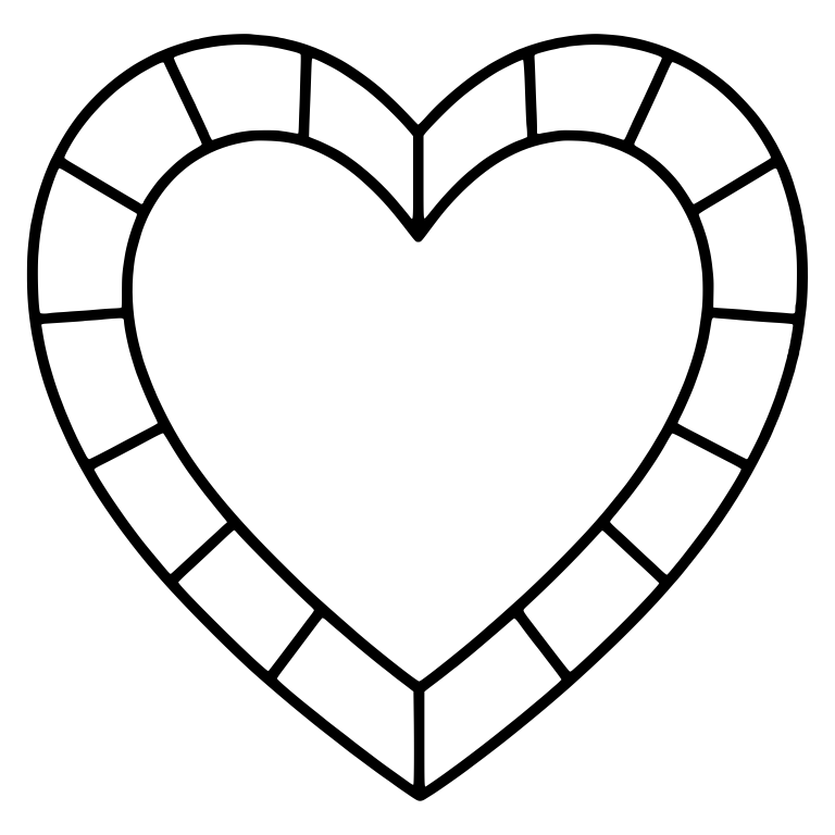 Heart Outline with Segmented Border Band — free holiday SVG cut file