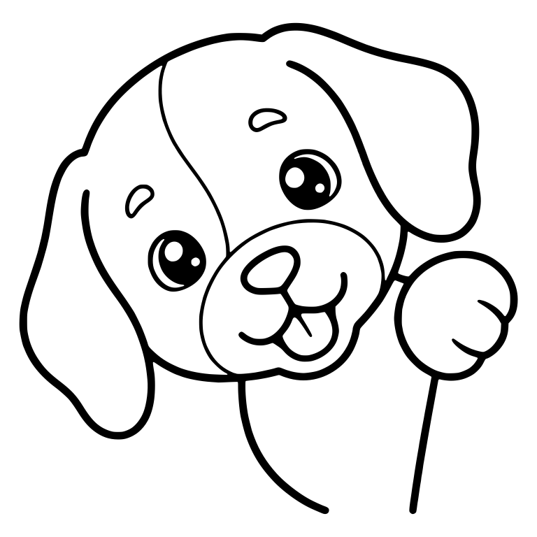 Beagle Puppy With Tilted Head And One Raised Paw — free animal SVG cut file