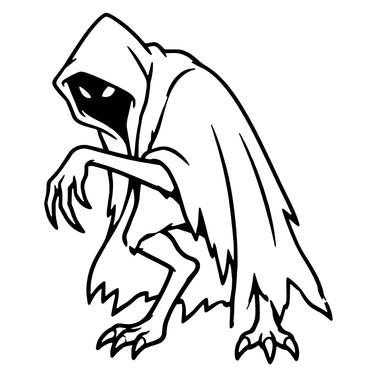 Hunched Hooded Creature Reaching With a Long Clawed Arm — free fantasy-creature SVG cut file